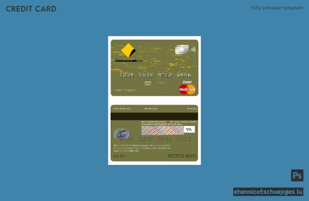 Beispielvorschau der Commonwealth Bank Mastercard Australiens